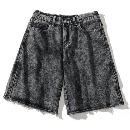 DENIM SHORTS WITH BURR