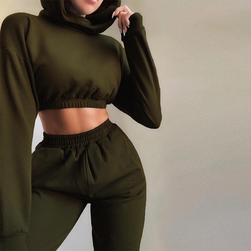 CROPPED HOODIE WITH PANTS SET