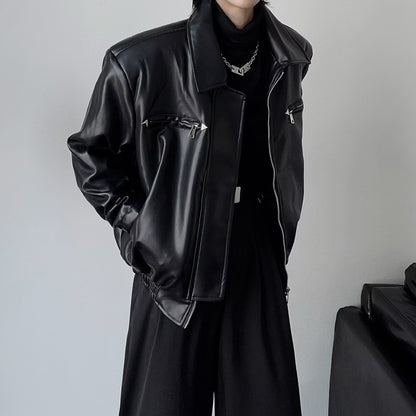 HIGH-END PU LEATHER JACKET