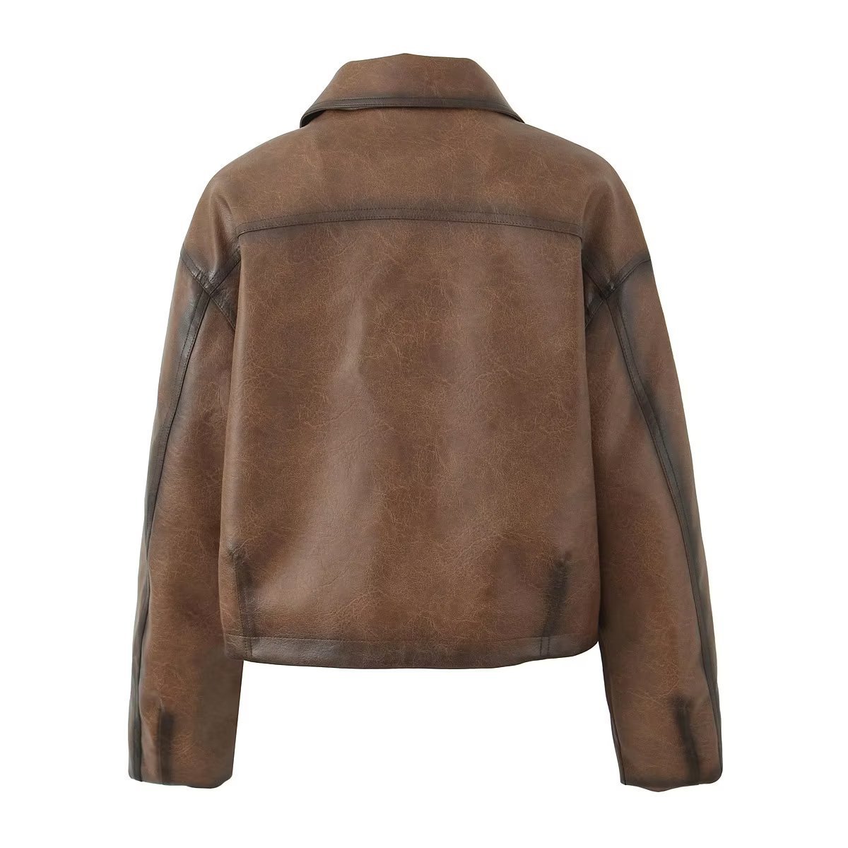 RETRO PU LEATHER LAPEL JACKET