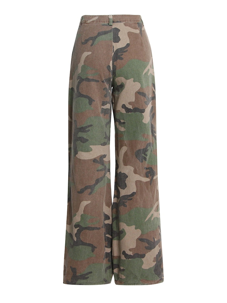 CAMOUFLAGE HIGH WAIST PANTS