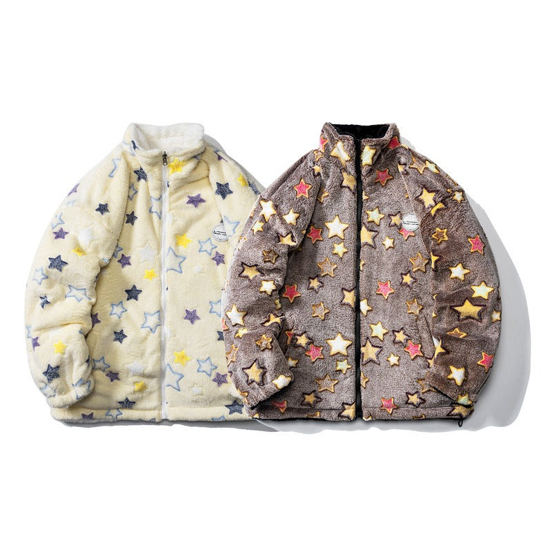 REVERSIBLE STAR LAMB COAT