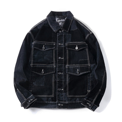 FLOCKET PANEL DENIM JACKET